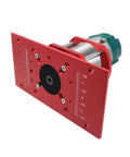 Top Shelf Aluminum Router Base Plate Precision Milling Table Insert For Woodworking Trimming Tasks mounted with measuring scale.