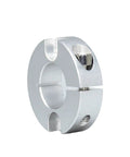 Double Split Clamp On Shaft Collar with Aluminum Alloy Fixed Ring Counterbore and Double Hole Design in silver finish