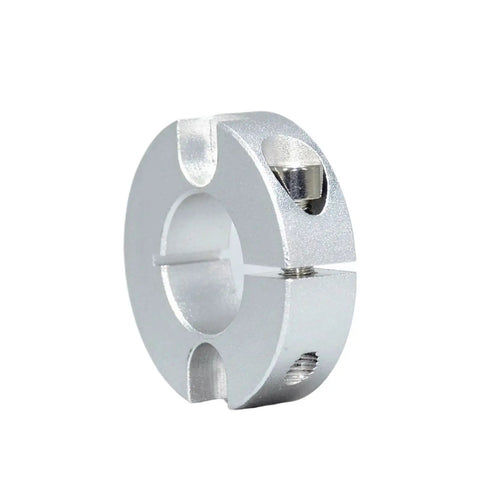 Double Split Clamp On Shaft Collar with Aluminum Alloy Fixed Ring Counterbore and Double Hole Design in silver finish