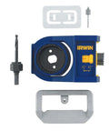 DIY Ready Door Lock Installation Kit With Bi Metal Hole Saws Self Centering Jig Mandrel Bolt Plate Template Router Bit And Hinge Plate Template Fits All Interior And Exterior Doors Adjustable For Common Door Widths components displayed