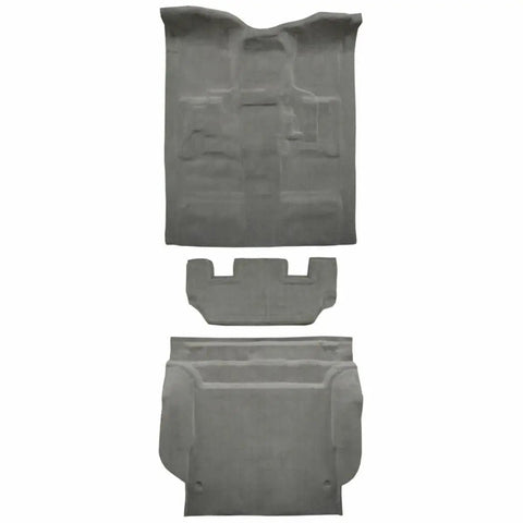 Solid Black Cutpile Full Room Complete Floor Carpet For 2011 2014 Gmc Yukon, showing three carpet pieces for detailed fit.