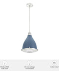 Indigo Blue Pendant Light With Holophane Glass Shade For Kitchen Living Room Foyer And Dining Area Durable Steel Or Aluminum Fixture