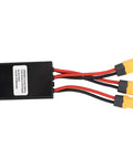 Premium Aluminum Alloy Heavy Duty Dual Battery Pack Switch Balancer with snug XT60 plugs and wires for electric vehicle upgrades.