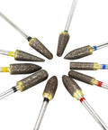 10-Piece Sintered Diamond Grinding Bur Set With 3/32 Inch Shank For Universal Rotary Tools arranged in a circle
