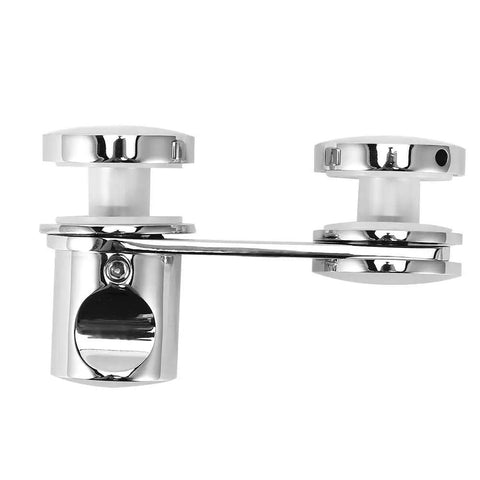 Heavy Duty Frameless Shower Door Latch With No Sweat Bolt Setup Smooth Glass Security Lock For Bathroom Sliding Gates And Interior Panels Built Tough For Daily Grind Effortless Reliable Hardware Solution. Chrome finish latch with dual round handles.