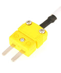 Close-up of EGT Thermocouple K Type Exhaust Gas Temperature Probe With Exposed Tip And 1 8 NPT Thread Connector Flexible Stainless Steel Sensor.
