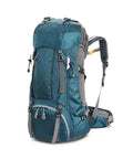 60L Outdoor Backpack For Camping And Hiking Waterproof Mountaineering Pack With Ergonomic Shoulder Straps in blue