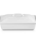 Premium Stoneware Covered Rectangular Casserole 4 Quart 12 By 9 Inch White Bakeware For Even Heating And Heat Retention Scratch Resistant