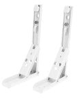 Folding Shelf Bracket Two Pack Spring Loaded Wall Mounted Shelf Support in cold rolled steel, 195x30x15 mm, side view.