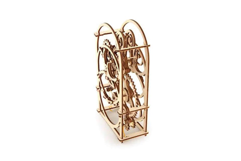Wooden 20 Minute Mechanical Timer Model Construction Kit For Desk And Home Office Countdown Clockwork Toy With Wind Up Alarm And Rubber Band Power Mechanism, assembled wooden timer