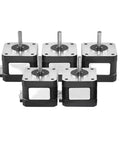 2 Phase 1A 34mN.m NEMA 17 Stepper Motor 1.8 Degree 42x42mm Frame For 3D Printers CNC Machines Engraving And Automation With 4 Wire DC 3.4V Holding Torque 34mN.m Driver Compatible, five motors