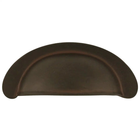 Sweet Rustic Iron Cup Cabinet Pulls One Pack Two Three Quarter Inch Center To Center Smooth Solid Hardware For Kitchens Dressers And Doors Built Dang Tough As Nails front view of a solid iron cup pull.