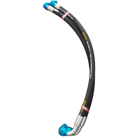 Heavy Duty Replacement Hose For Screw Air Compressor, black polyurethane, curved design, durable and high performance.