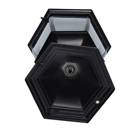 Top view of Outdoor Solar Post Lights 2 Pack Waterproof LED Landscape Lanterns For Fence Deck Or Patio Black Energy Saving