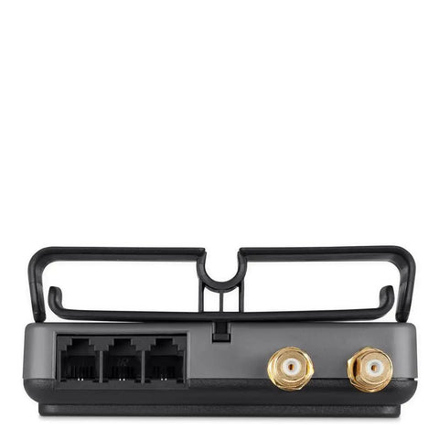Back view of 12 Outlet Surge Protector Power Strip With 10 Foot Cord And Phone Ethernet Coax Protection For Home Office And Tech Setup Gray Pack Of 3