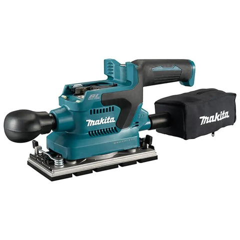 Badass Brushless Orbital Finishing Sander With Push Button Three Stage Electronic Speed And High Orbit Rate For Slick Wood Smoothing And Fast Prep Work Tool Only, showing angled view with dust port.