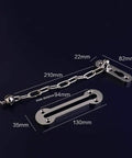 Heavy Duty Stainless Steel Door Security Chain Lock With Rock Solid Zinc Alloy Deadbolt Assembly For Front Door Entryway view with measurements