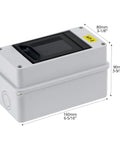 Three Way Circuit Breaker Box With DIN Rail IP65 Waterproof Electrical Distribution Box for indoor and outdoor use.