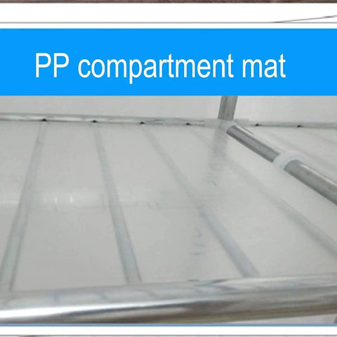Kick-Ass Freestanding Portable Wardrobe with Zippered Doors and Heavy-Duty Frame detail of PP compartment mat inside.