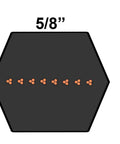 Cross-section of BB148 Hexagonal V-Belt 5/8 inch width for industrial machinery and farm equipment.