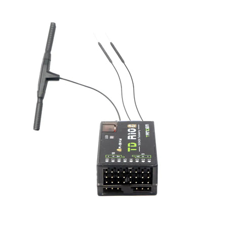 Triple Antenna RC Receiver With Dual Band TD Mode For 900MHz And 2 4GHz with multiple ports and three visible antennas