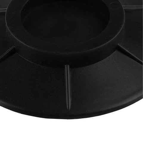 Close-up of black rubber pad from Four Pack Anti Vibration Washer Pads Rubber Stabilizer Mats For Washing Machines And Dryers Foot Support Reduces Movement And Noise Protects Floors Cushions Shock Durable Rubber Pads Fit Most Sizes And Models