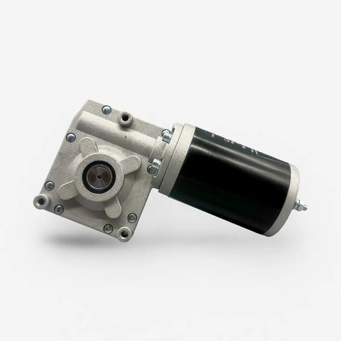 Universal 12V Electric Tarp System Motor For Dump Trucks, 600W, 50 To 1 Gear Ratio, Slim Gearbox, 40 Amp, Chrome Cover