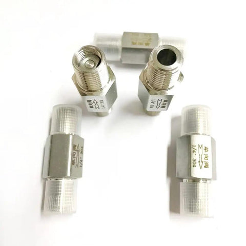 Heavy Duty BSPT Equal Male Check Valve Set For Water Gas Oil, 1/4 Inch 3/8 Inch 1/2 Inch Threads, 304 Stainless Steel Inline Valve, Non-Return, High Flow, Durable Fit, set of three valves