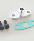 Up Your Game With This AN10 Turbo Oil Drain Flange Adapter Kit Built From Solid T6061 Aluminum CNC Machined Perfect For GT28 T25 T30 And T35 Engines It Comes Loaded With M8 Bolts And Lasting Gasket Set For Serious Swag And Total Engine Protection You, aluminum flange, gasket, M8 bolts
