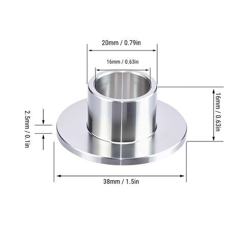 Heavy Duty Stainless Steel Router Template Bushing Guide Set 20mm size with precise measurements for woodworking projects.
