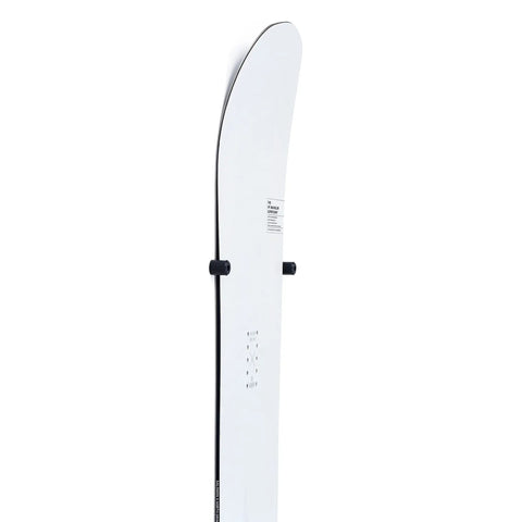Fresh Snowboard Wall Mount Storage Rack With Edge Safe Grip Pads For Vertical Board Display showcasing a white snowboard secured on a wall.