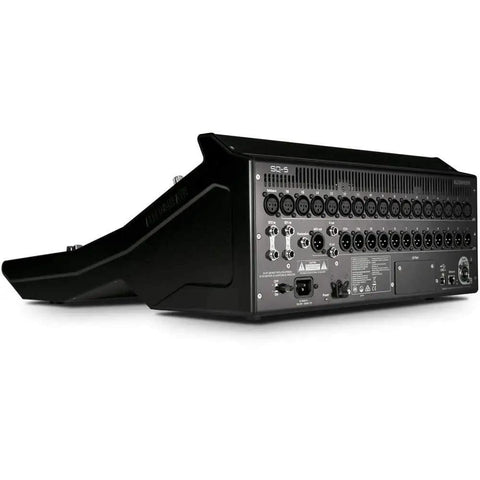 Rear view of SQ-5 Digital Mixer With 48 Input Channels, 7 Inch Capacitive Touchscreen, Automatic Mic Mixing, showing ports and connections.