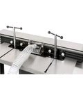 Pro Grade Router Table Featuring Precision Lift Control And Massive Cast Iron Wings For Killer Cabinet Work and dust collection hose on the base.