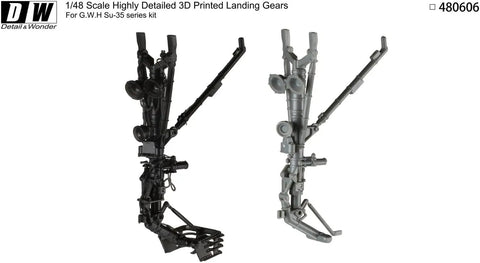 Su-35 Flanker Landing Gear 1 By 48 Scale Detail Up Parts For Great Wall Hobby Kit 3D Printed Upgrade With Metal Stiffening Shafts Model DWO480606