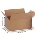 Brown Corrugated Cardboard Mailer Box With Lids For Small Items 5.7x3.3x4.1in Single Wall 32 Lb Per Sq In open view with dimensions