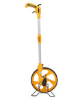 Xiuganpo Measuring Wheel with One Key Reset, Foldable Distance Measuring Tool for Work Projects, 0-9999.9m in yellow and gray.