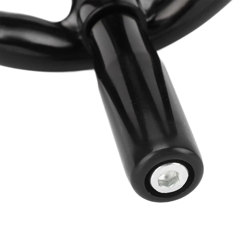 Close-up of a detachable handle on a Lathe Hand Wheel 16 X 160 Mm Universal Round Control Knob for precise machining