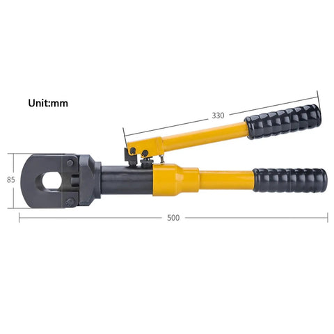 Manual Hydraulic Cable Cutter 10 Ton 30mm Heavy Duty Rebar Shear for Wire Rope Steel Strand Iron Chain, side view