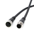 M12 A-Coded 8 Pin Female To 8 Pin Male Shielded Cable For Cognex Sensor Camera Actuator Vision System Industrial Automation Profibus DeviceNet CANopen IO Link 5M