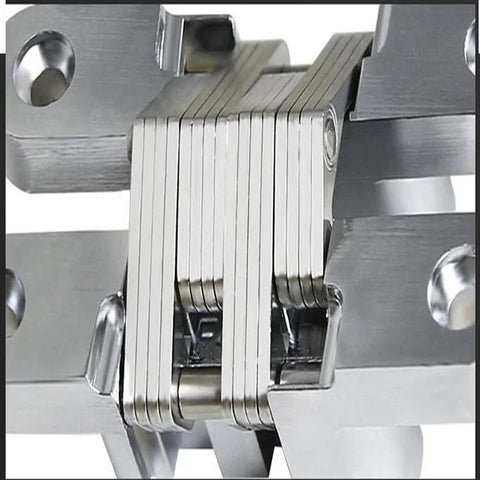 Close-up of Two Pack Sleek Concealed Cross Hinge For Cabinets And Front Doors 180 Degree Hidden Hinge Made From Zinc Alloy With Silver Brushed Finish Durable Easy Opening Wooden Box Furniture Hardware YangZhi