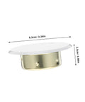 Hella Dope Decorative Fire Sprinkler Covers For Concealed Head Valves with gold metal base and white top, measuring 8.5cm diameter.
