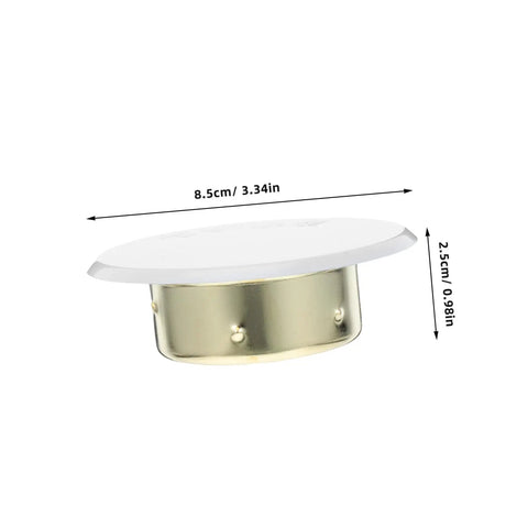 Hella Dope Decorative Fire Sprinkler Covers For Concealed Head Valves with gold metal base and white top, measuring 8.5cm diameter.