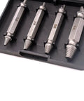 Premium 4 Piece Screw Extractor Kit For House Construction Projects Removes Stripped Bolts And Screws With Ease Using Any Electric Drill Quick Out Bolt Tool Set, 4 hardened steel bits in case