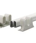 K 5167 36 Inch Steel Reinforced White Vinyl Push Bar for Hinged Swinging Screen Doors includes mounts with screws or double-sided tape.