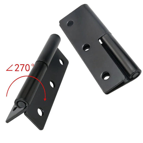 Beefy 2.5 Inch Black Lift Off Hinge Set For Left Handed Doors Mini 304 Stainless Steel With Screws Detachable Slip Joint Small Flag Rising Butt Hinges Hardware For Cabinets And Doors Heavy Duty Rust Resistant, 270° open