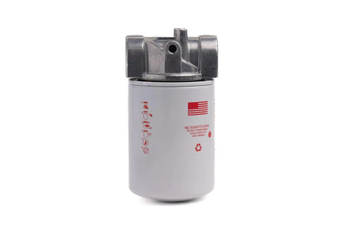 Heavy Duty Spin On Filter Assembly With 10 Micron Filtration 100 PSI Max 20 GPM Flow Rate Three Quarter Inch NPTF Port 15 PSI Bypass