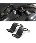 AUCELI rear turn-signal relocation brackets, 2-pack, black metal L-shaped with 12mm holes (installed view).
