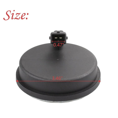 Front view of Rear Hub Bearing ABS Speed Sensor Replacement Fits Hyundai Santa Fe Veracruz and Kia Sorento Sedona Carnival 2007 2018 2011 2018 2014 2019 Models For Easy Install And Reliable Wheel Speed Signal And Smooth Braking No Hassle with connector and dimensions 3.46 inches diameter.