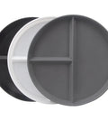 3 Piece Portion Control Plate Set 9 Inch Unbreakable Divided Dinner Plates Dishwasher And Microwave Safe Black White Gray