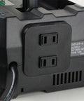 Close-up of 4 Port Pro Grade Battery Charger For 18V And 36V Lithium Ion Tools, showing dual AC outlets, built tough for job sites.